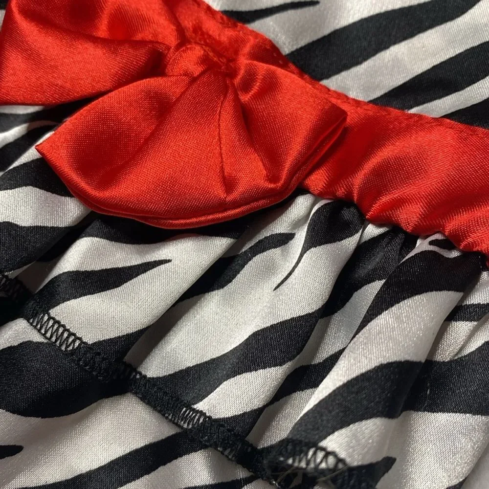 Zebra Print Satin Ruffle Dog Dress